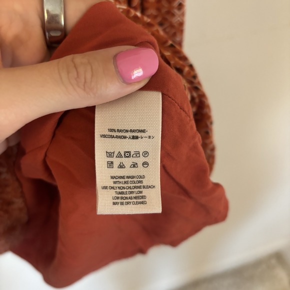 Free People‎ Orange Sundown Babydoll Dress Aztec Boho Western Cowgirl XS - Picture 4 of 7